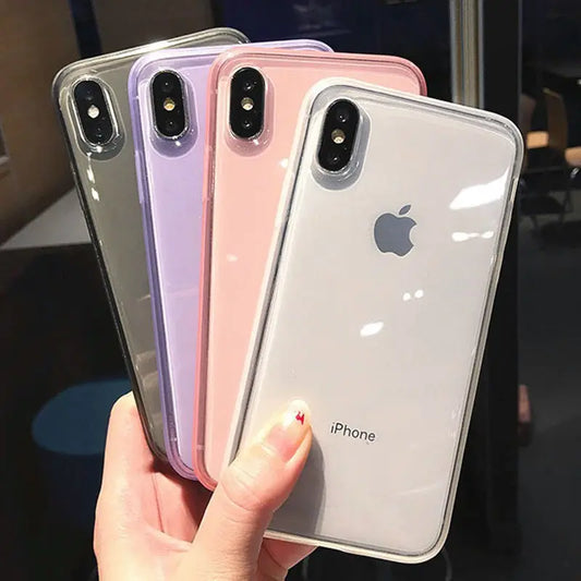 Fashion colorful Transparent Anti-shock Frame Phone Case
