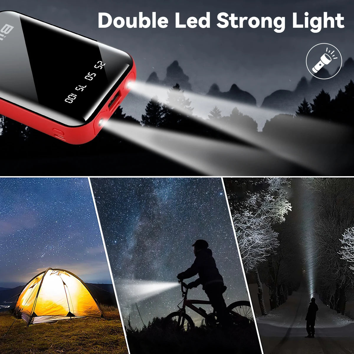 15000mAh Portable Mini USB LED Power Bank