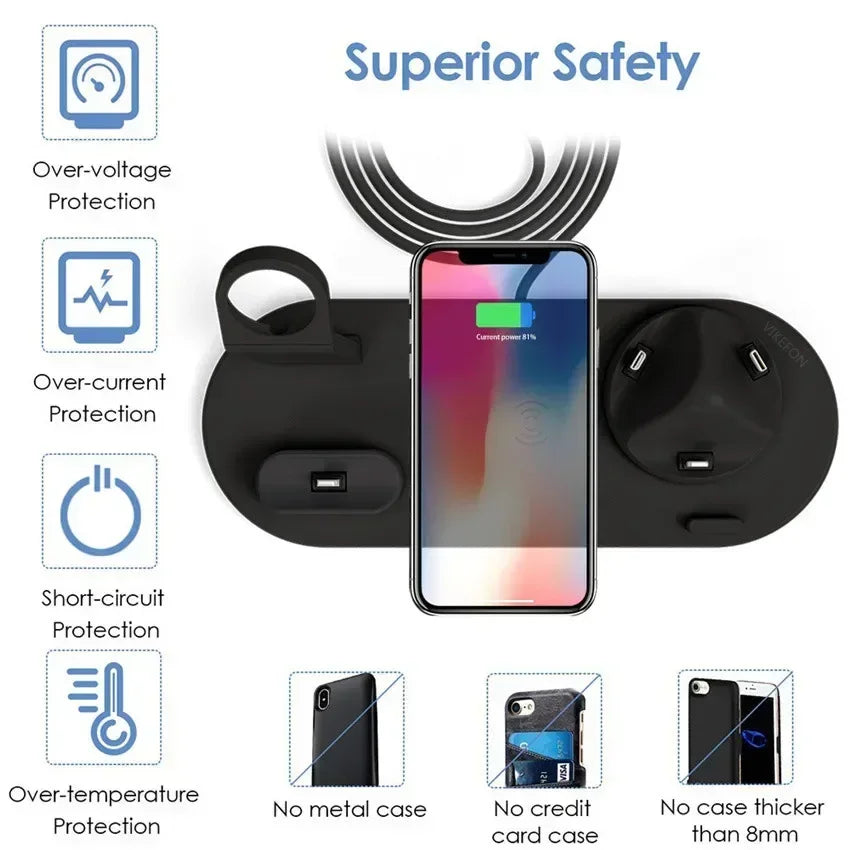 120W 7 in 1 Wireless Chargers Stand