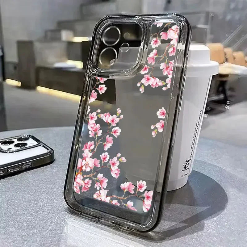 Bright Flower Art Transparent Phone Case