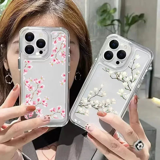 Bright Flower Art Transparent Phone Case